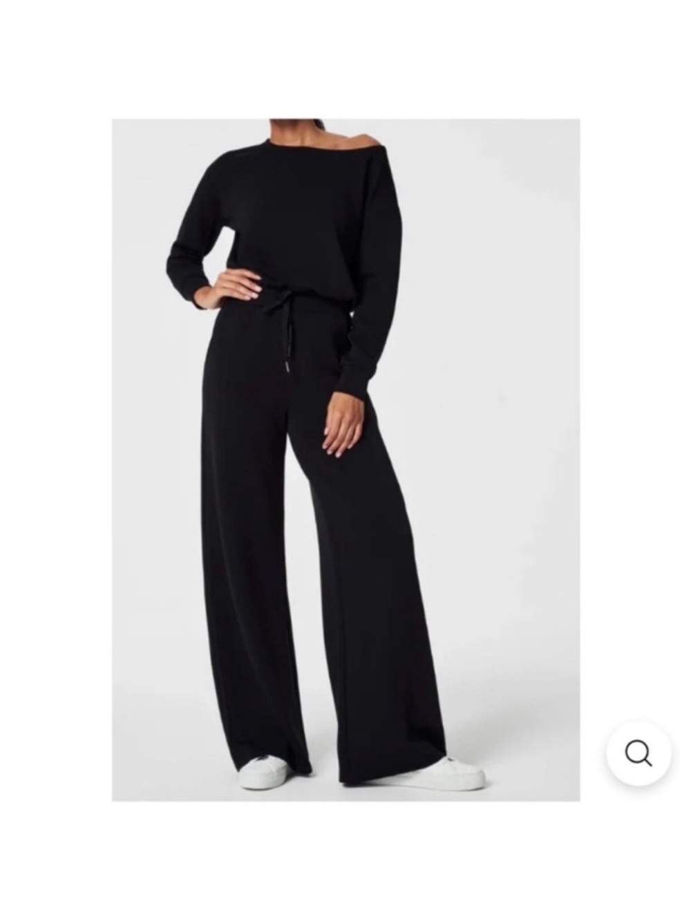 Spanx Black Long Sleeve Jumpsuit wide leg  soft L